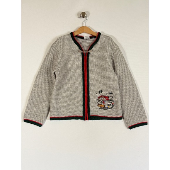 St. Peter Trachten Other - Vintage St Peter Trachten Kids 8 10 Cardigan Grey Wool‎ Blend Alpine Heirloom